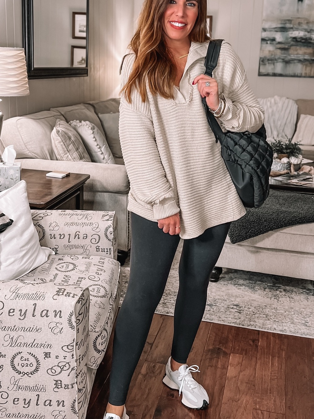 NWOT look for less Ribbed V-Neck Sweater Pullover - Cream, size large